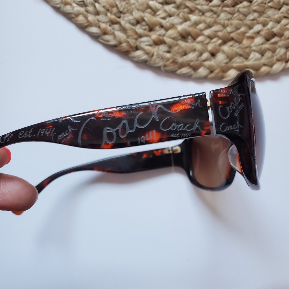 Coach Vintage Taryn Brown Tortoise Shell Sunglasses With Signature Hardcase - Picture 10 of 10